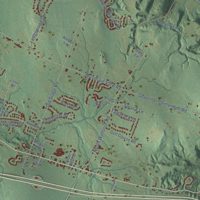 Second close-up of the map of Williston, Vermont print showing more streets and buildings
