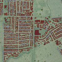 Second close-up of the map of Willow Glen, California print showing more streets and buildings