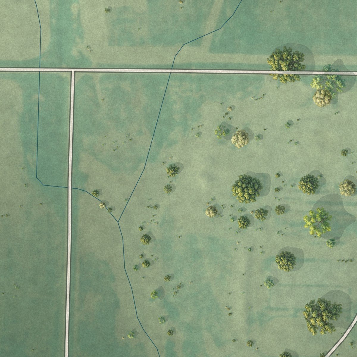 Second close-up of the map of Willow, Oklahoma print showing more streets and buildings