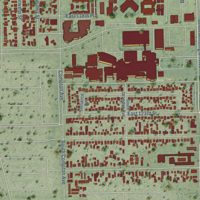 Second close-up of the map of Willowbrook, California print showing more streets and buildings