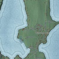 Second close-up of the map of Willsboro, New York print showing more streets and buildings