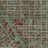 Second close-up of the map of Wilmette, Illinois print showing more streets and buildings