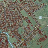 Second close-up of the map of Wilmington, Delaware print showing more streets and buildings
