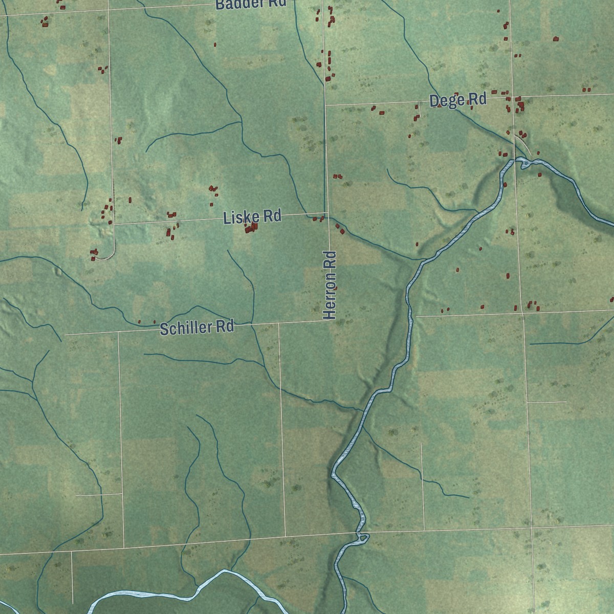 Second close-up of the map of Wilson, Alpena County, Michigan print showing more streets and buildings