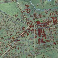 Second close-up of the map of Wilson, Delaware print showing more streets and buildings