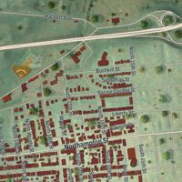 Second close-up of the map of Wilson, Pennsylvania print showing more streets and buildings