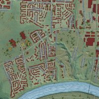 Second close-up of the map of Wilsonville, Oregon print showing more streets and buildings