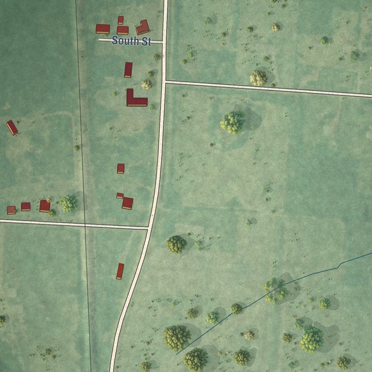Second close-up of the map of Wilton, Arkansas print showing more streets and buildings