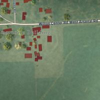 Second close-up of the map of Wilton Center, Illinois print showing more streets and buildings