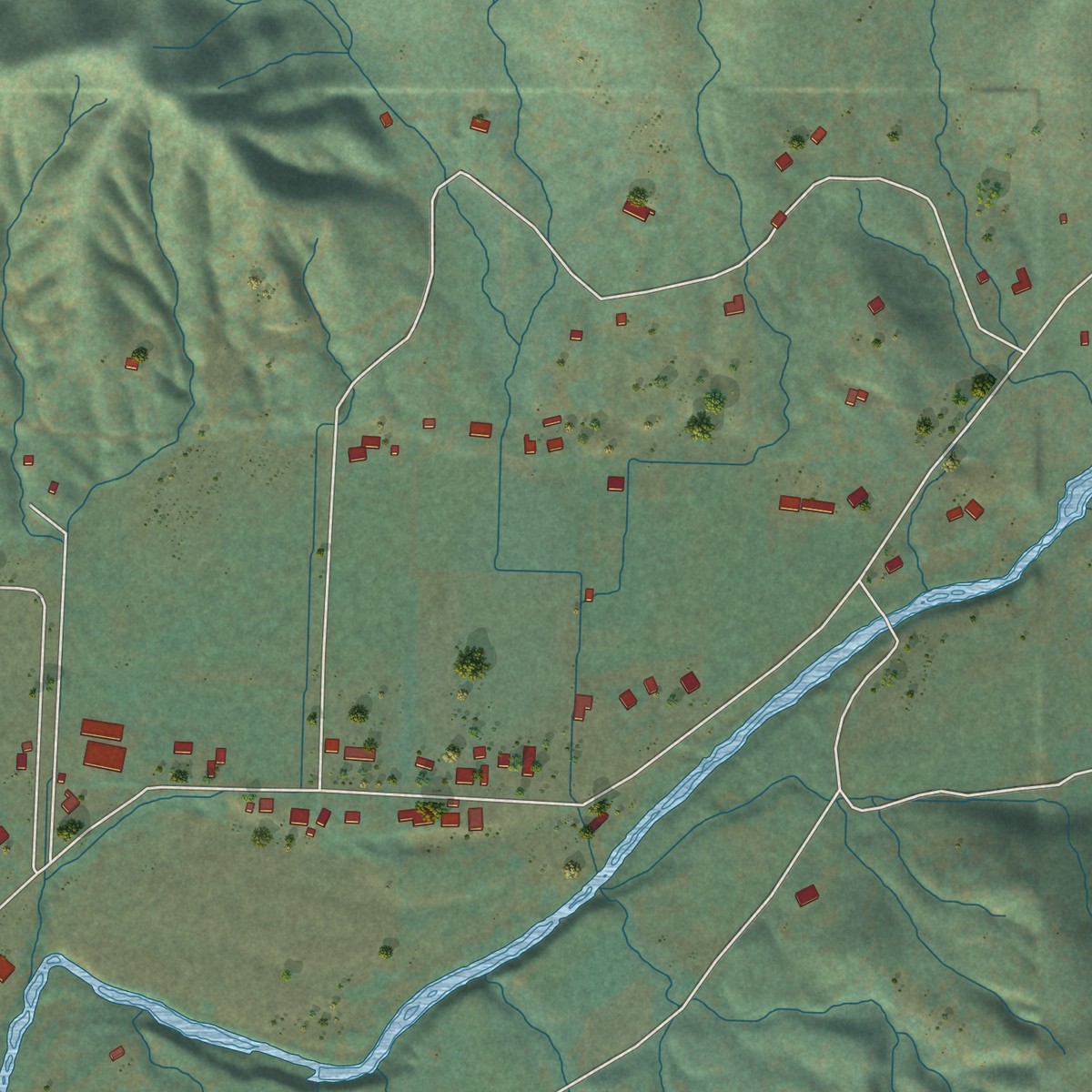 Second close-up of the map of Wimer, Oregon print showing more streets and buildings