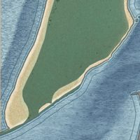 Second close-up of the map of Winchester Bay, Oregon print showing more streets and buildings