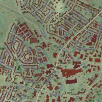 Second close-up of the map of Winchester, Virginia print showing more streets and buildings