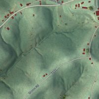 Second close-up of the map of Wind Ridge, Pennsylvania print showing more streets and buildings