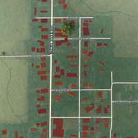 Second close-up of the map of Windfall City, Indiana print showing more streets and buildings