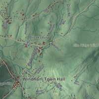Second close-up of the map of Windham, New York print showing more streets and buildings