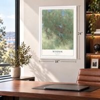 Windsor, Colorado map, 18 x 24 inch print in a white frame in a home office