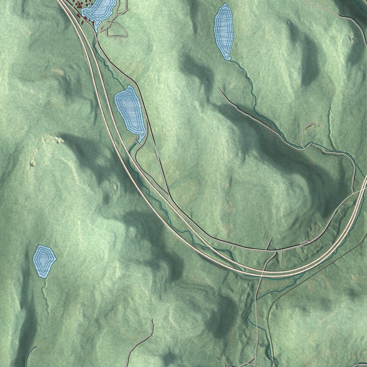 Second close-up of the map of Windsor, New York print showing more streets and buildings