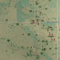 Second close-up of the map of Windthorst, Texas print showing more streets and buildings
