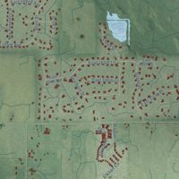 Second close-up of the map of Winfield, Indiana print showing more streets and buildings