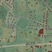 Second close-up of the map of Wingate, North Carolina print showing more streets and buildings