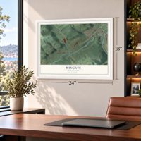 Wingate, Pennsylvania map, 18 x 24 inch print in a white frame in a home office