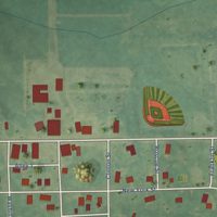 Second close-up of the map of Winn, Michigan print showing more streets and buildings