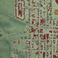 Second close-up of the map of Winnebago, Illinois print showing more streets and buildings
