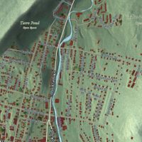 Second close-up of the map of Winsted, Connecticut print showing more streets and buildings