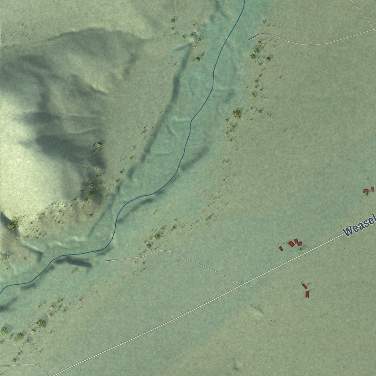Second close-up of the map of Winston, Montana print showing more streets and buildings