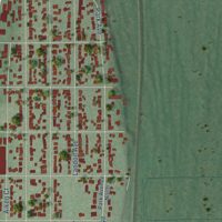 Second close-up of the map of Winthrop Harbor, Illinois print showing more streets and buildings