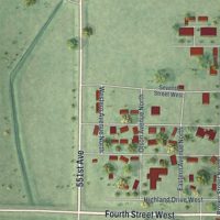 Second close-up of the map of Winthrop, Minnesota print showing more streets and buildings