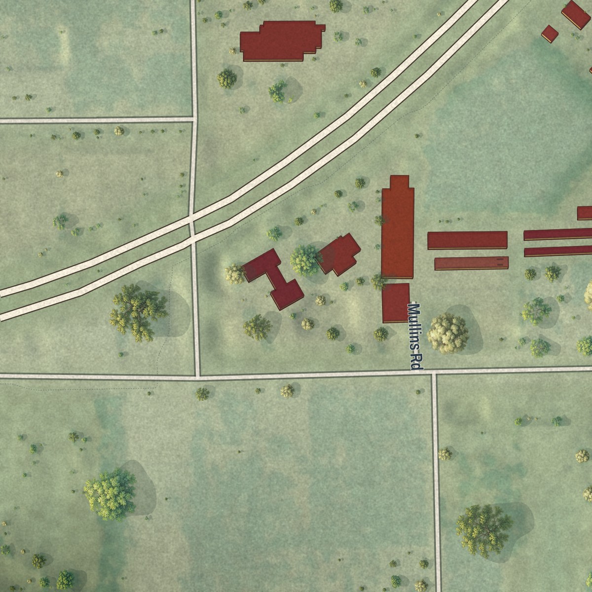 Second close-up of the map of Wiscon, Florida print showing more streets and buildings