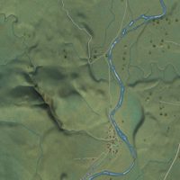 Second close-up of the map of Wiseman, Alaska print showing more streets and buildings