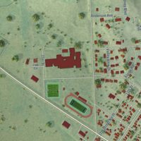 Second close-up of the map of Wisner, Nebraska print showing more streets and buildings