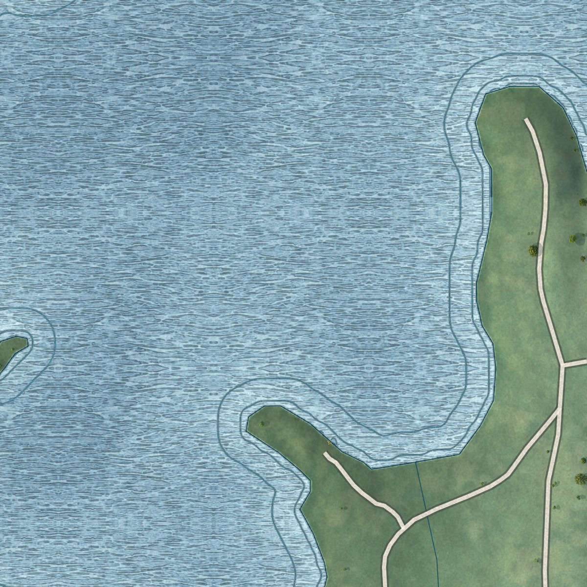 Second close-up of the map of Witches Woods, Connecticut print showing more streets and buildings