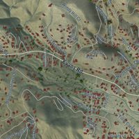 Second close-up of the map of Wofford Heights, California print showing more streets and buildings
