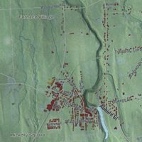 Second close-up of the map of Wolcott, New York print showing more streets and buildings