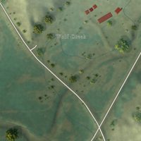 Second close-up of the map of Wolf Creek Colony, South Dakota print showing more streets and buildings