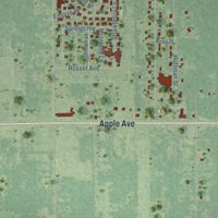 Second close-up of the map of Wolf Lake, Michigan print showing more streets and buildings