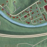 Second close-up of the map of Wolfhurst, Ohio print showing more streets and buildings