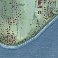 Second close-up of the map of Wollochet, Washington print showing more streets and buildings