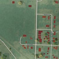 Second close-up of the map of Wood Lake, Minnesota print showing more streets and buildings