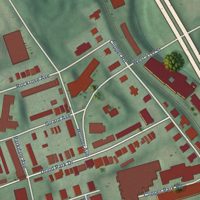 Second close-up of the map of Woodberry, Maryland print showing more streets and buildings