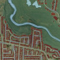 Second close-up of the map of Woodbridge, California print showing more streets and buildings