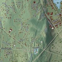 Second close-up of the map of Woodbridge, Connecticut print showing more streets and buildings