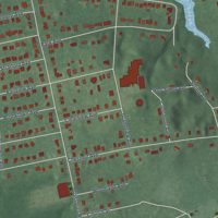 Second close-up of the map of Woodbury Heights, New Jersey print showing more streets and buildings