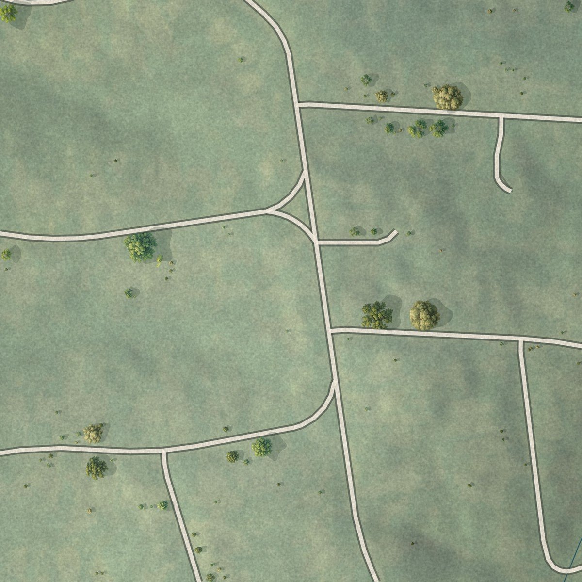 Second close-up of the map of Woodfield, Georgia print showing more streets and buildings