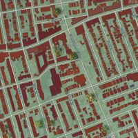 Second close-up of the map of Woodhaven, New York print showing more streets and buildings
