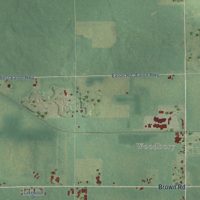 Second close-up of the map of Woodland, Barry County, Michigan print showing more streets and buildings