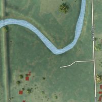 Second close-up of the map of Woodland, Illinois print showing more streets and buildings